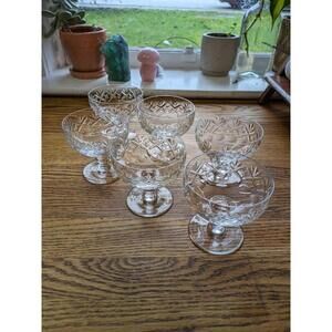 Royal Doulton Crystal Cocktail/Coupe/Champaign Glasses Georgian Pattern-Set of 6